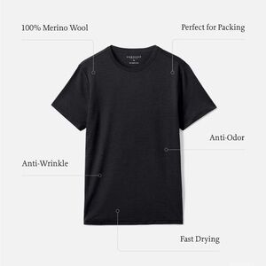Outlier Black Merino Wool Short Sleeve Tee